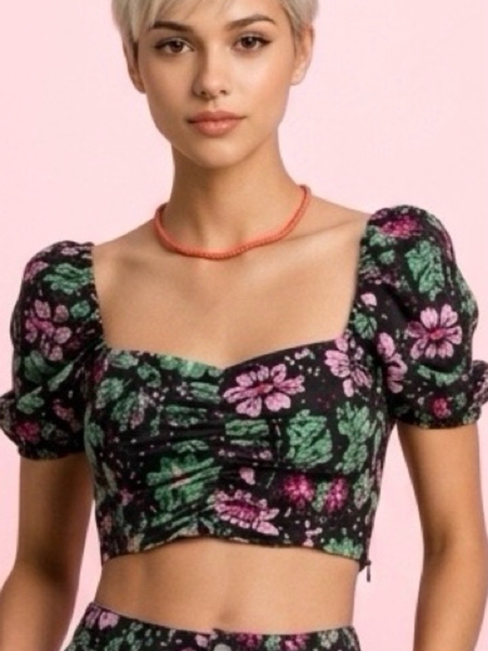 ZARA Floral Print Crop Top Size Small NWT